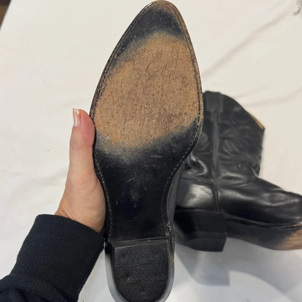 8.5 Justin Boots Black Women's cowboy Boots - Picture 5 of 10